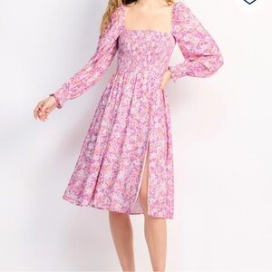 Few Moda Classic Smocked Midi Dress Medium